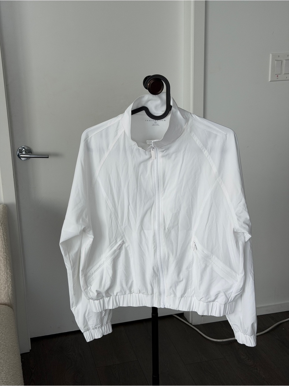 Travis Mathew Women's White Zip Bomber Jacket